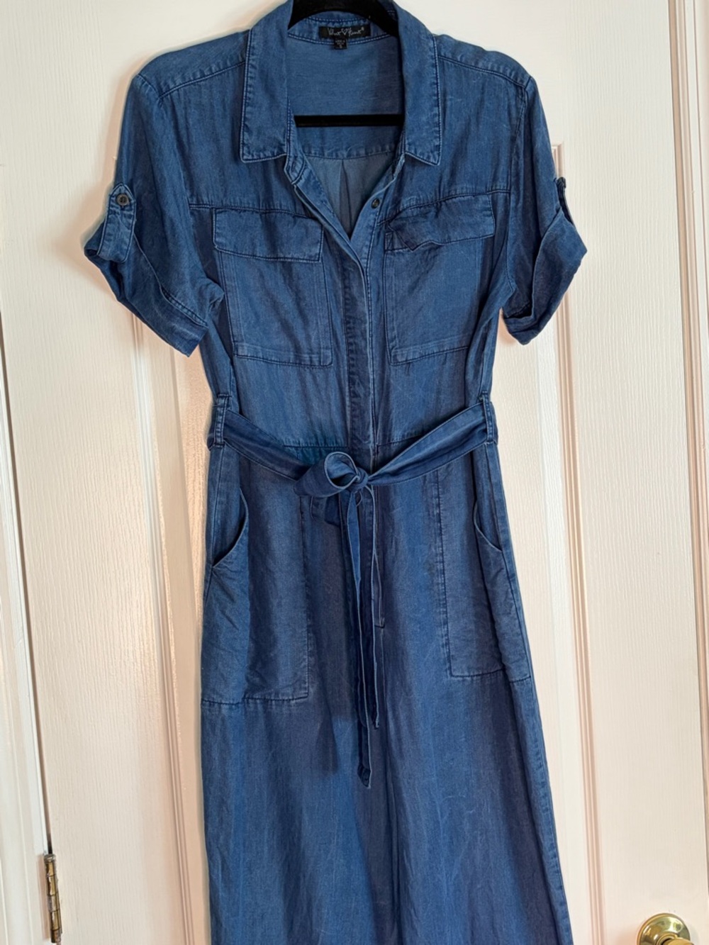 Velvet Heart Dark Blue Denim Utility Jumpsuit - Picture 5 of 8